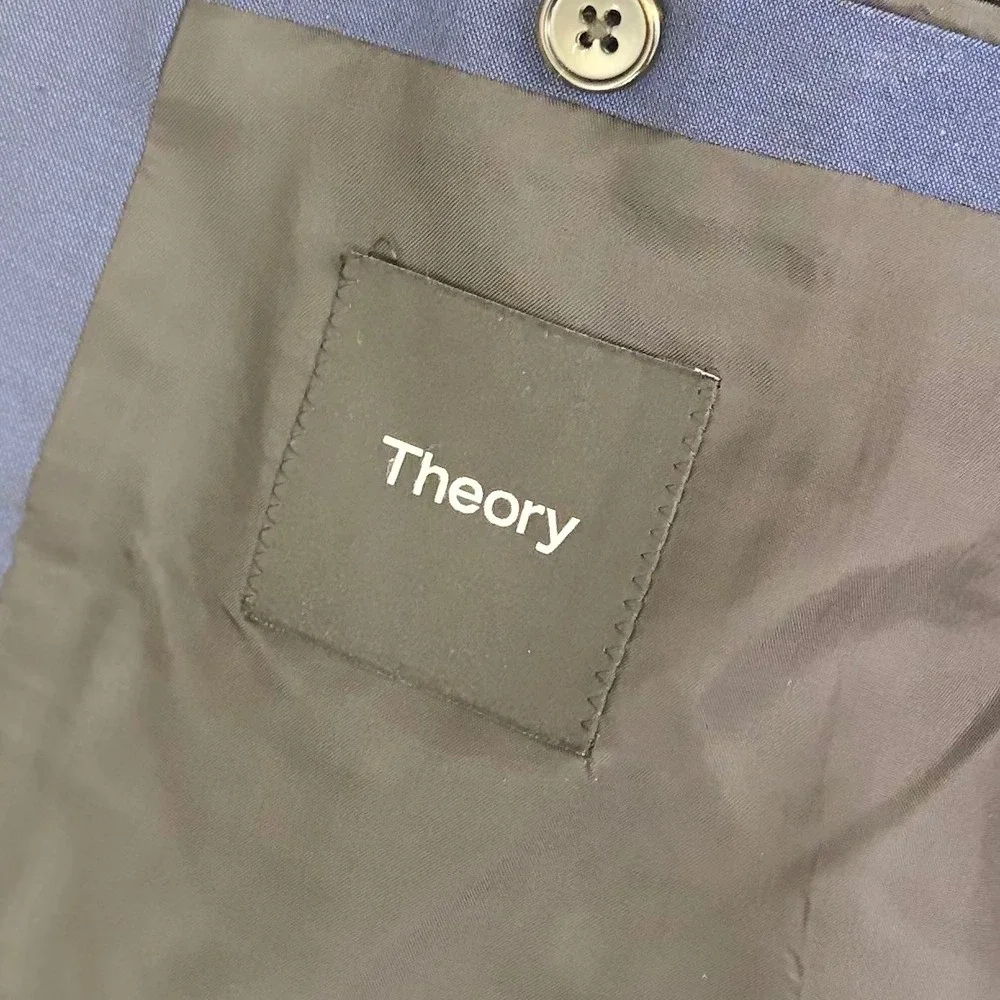 Theory Chambers New Tailor 2 Suit Mens 42R Blue Wool Stretch 2-Piece Luxury
